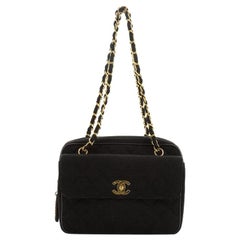 Chanel Vintage Front Pocket Camera Bag Quilted Jersey Medium