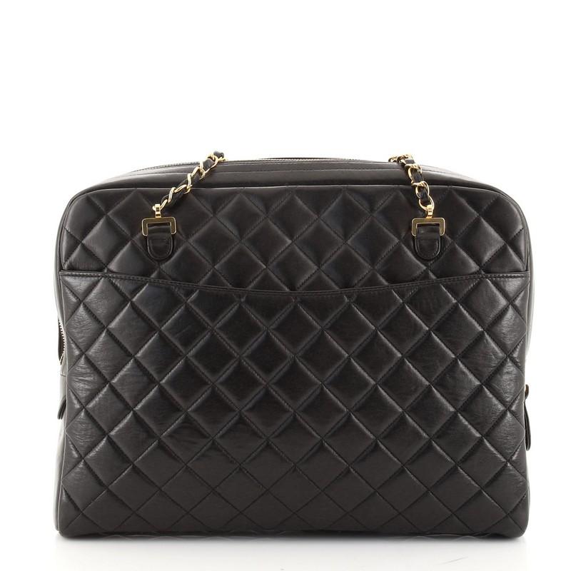 Chanel Vintage Front Pocket Camera Bag Quilted Lambskin Large In Good Condition In NY, NY