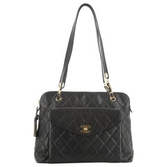 Chanel Vintage Front Pocket Camera Bag Quilted Lambskin Large