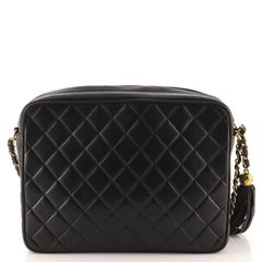Chanel Vintage Front Pocket Camera Bag Quilted Lambskin Medium