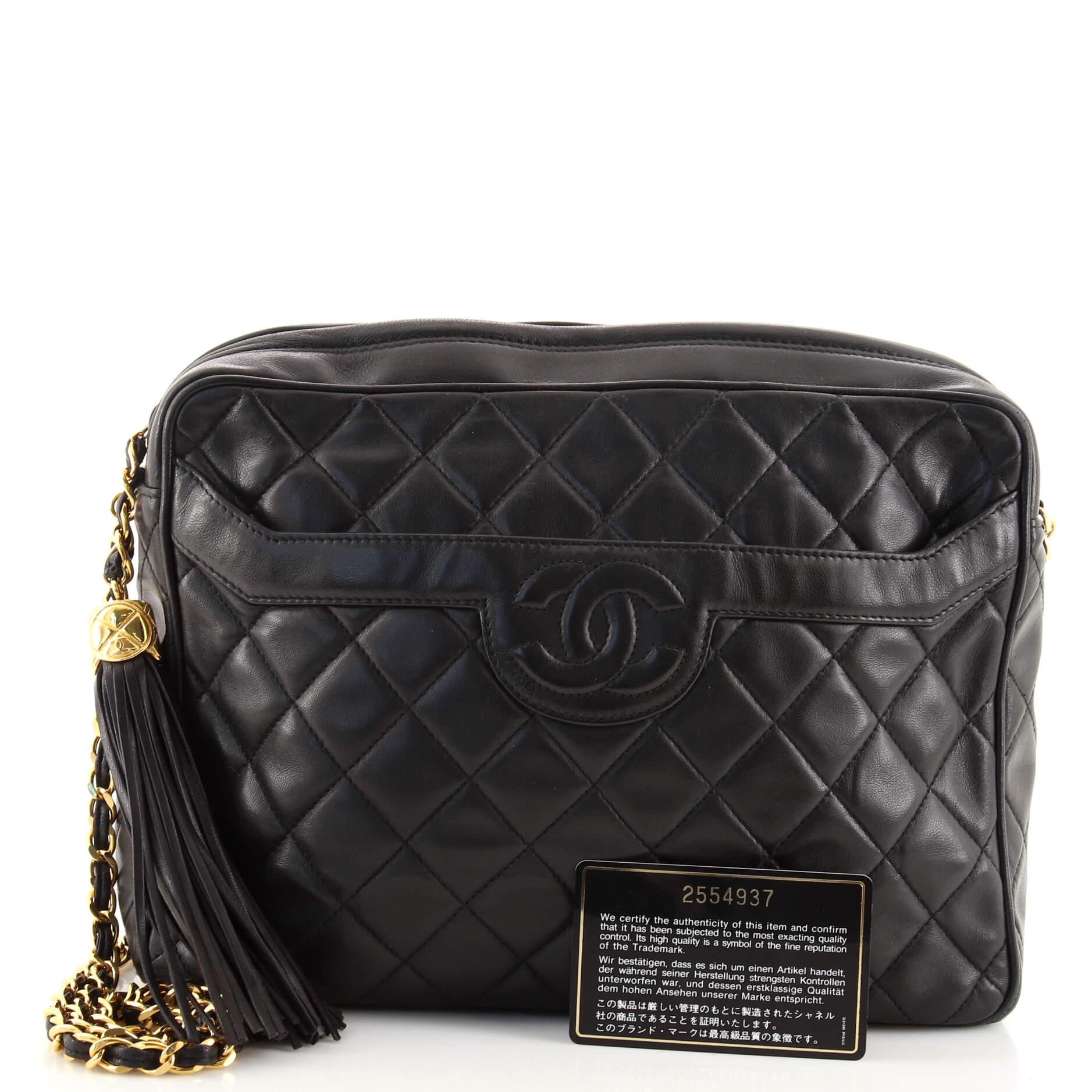 Chanel Vintage Front Pocket Camera Bag Quilted Lambskin Medium at 1stDibs