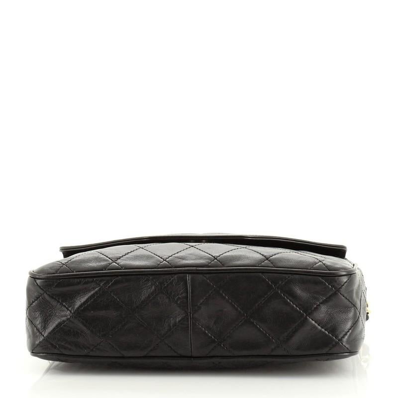 Chanel Vintage Front Pocket Camera Bag Quilted Lambskin Medium In Good Condition In NY, NY