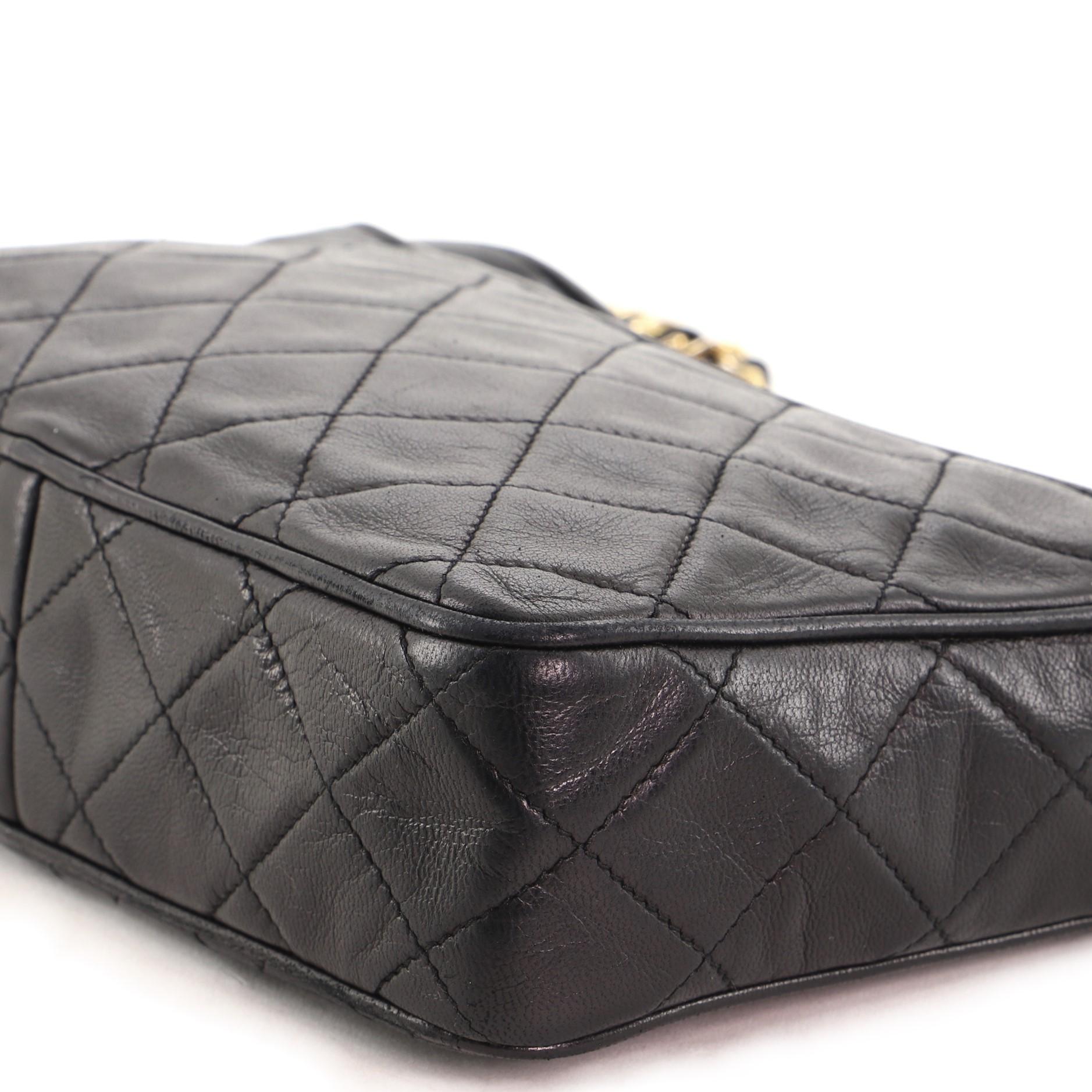 Chanel Vintage Front Pocket Camera Bag Quilted Lambskin Medium In Good Condition In NY, NY