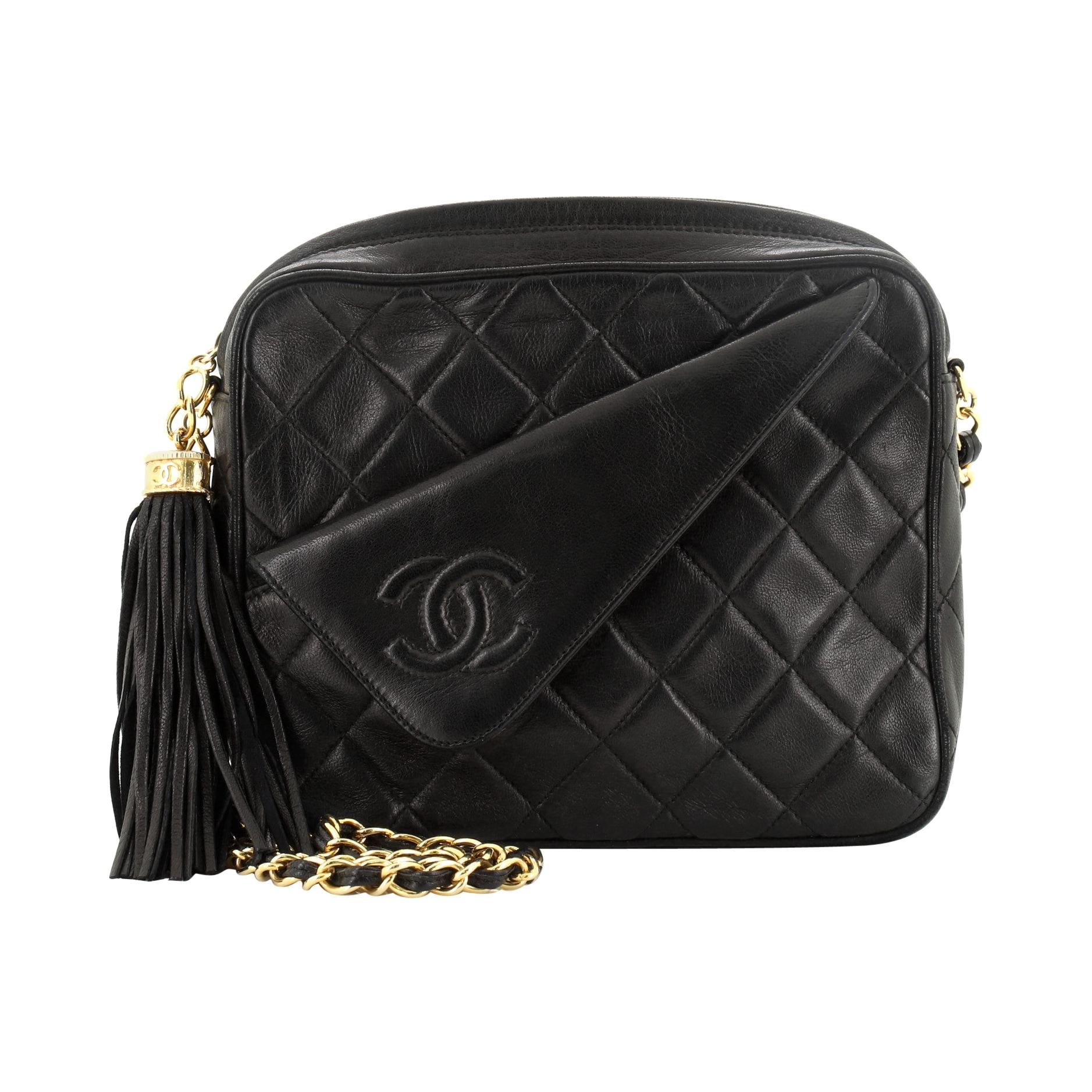 Chanel Vintage Front Pocket Camera Bag Quilted Lambskin Small at 1stDibs