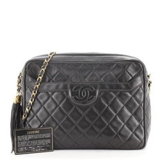 Chanel Vintage Front Pocket Camera Bag Quilted Leather Large