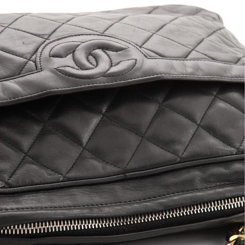 Women's or Men's Chanel Vintage Front Pocket Camera Bag Quilted Leather Large