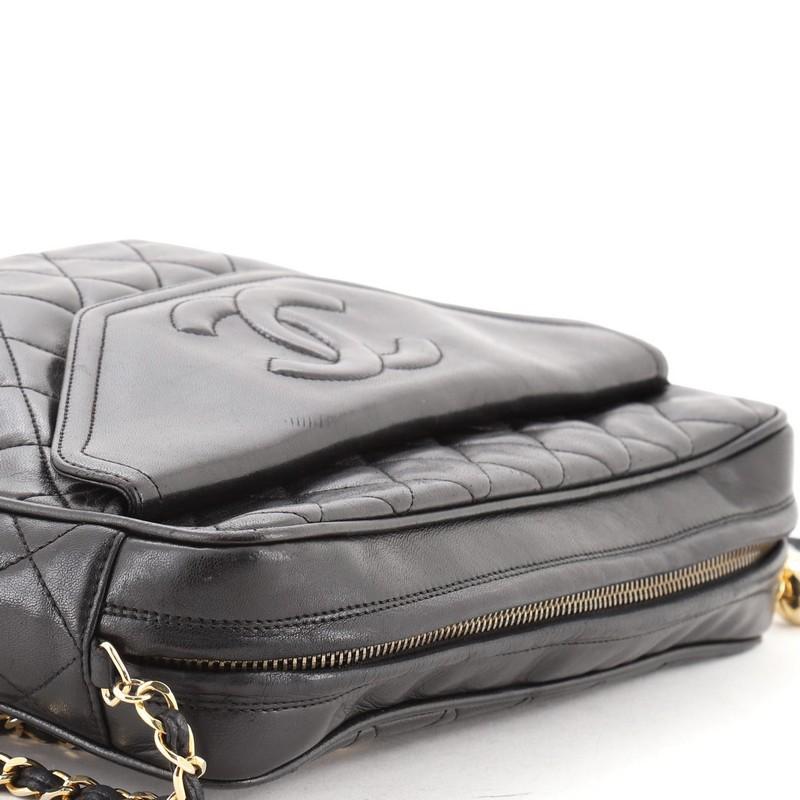 Chanel Vintage Front Pocket Kameratasche gesteppt Leder groß 4
