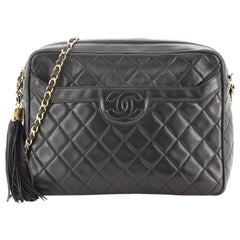 Chanel Vintage Front Pocket Camera Bag Quilted Leather Large