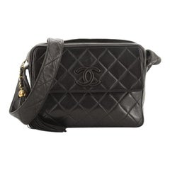 Chanel Vintage Front Pocket Camera Bag Quilted Leather Large