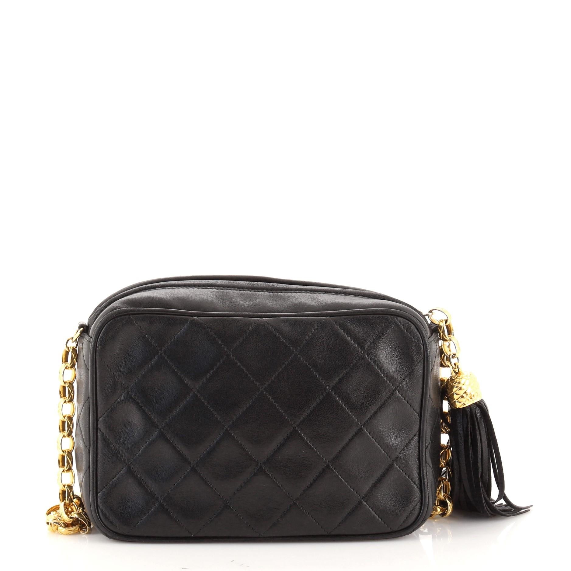 Chanel Vintage Front Pocket Camera Bag Quilted Leather Mini In Fair Condition In NY, NY