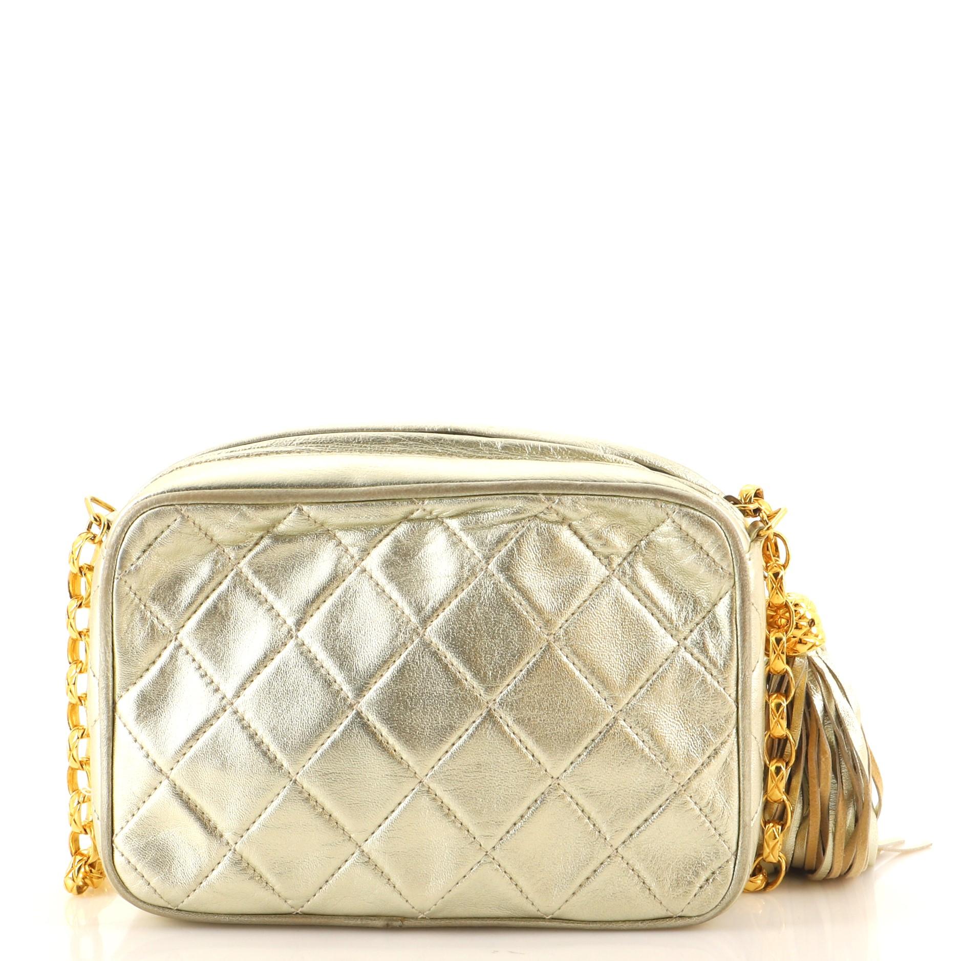Chanel Vintage Front Pocket Camera Bag Quilted Leather Small In Good Condition In NY, NY