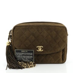 Chanel Vintage Sac de poche avant pour appareil photo en daim matelassé Moyen