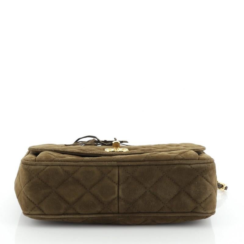 Women's or Men's Chanel Vintage Front Pocket Camera Bag Quilted Suede Medium