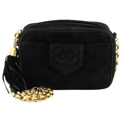 Chanel Vintage Front Pocket Camera Bag Quilted Suede Mini