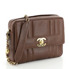 Chanel Vintage Front Pocket Camera Bag Vertical Quilt Caviar Large