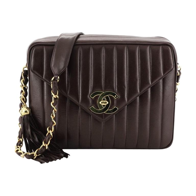 Chanel Vintage Front Pocket Camera Bag Vertical Quilted Leather Medium