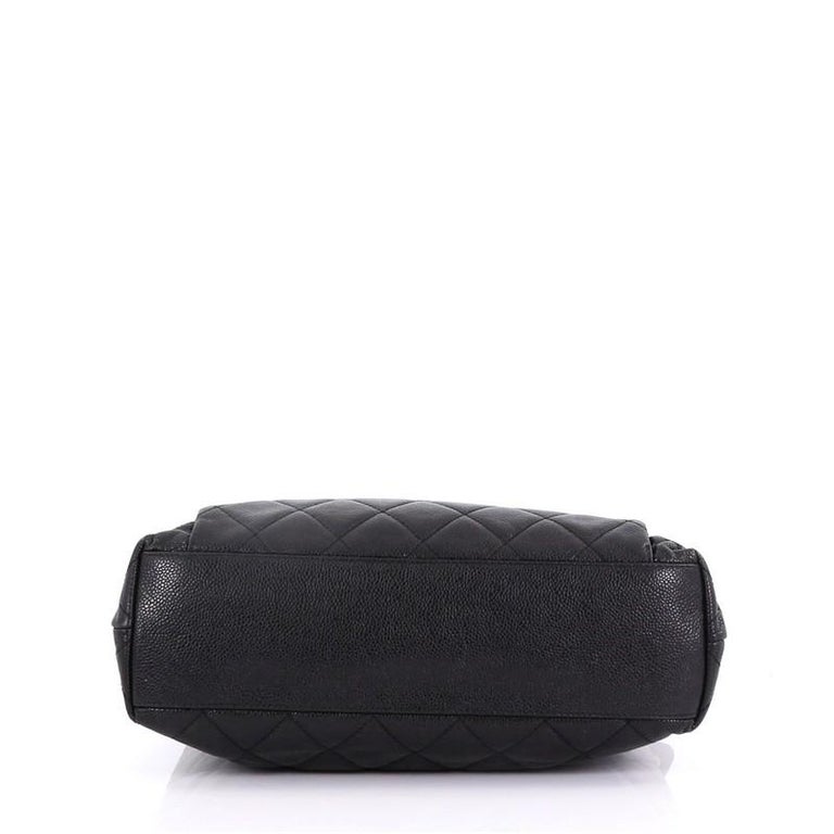Chanel Vintage Front Pocket Shoulder Bag Quilted Caviar Medium at 1stDibs