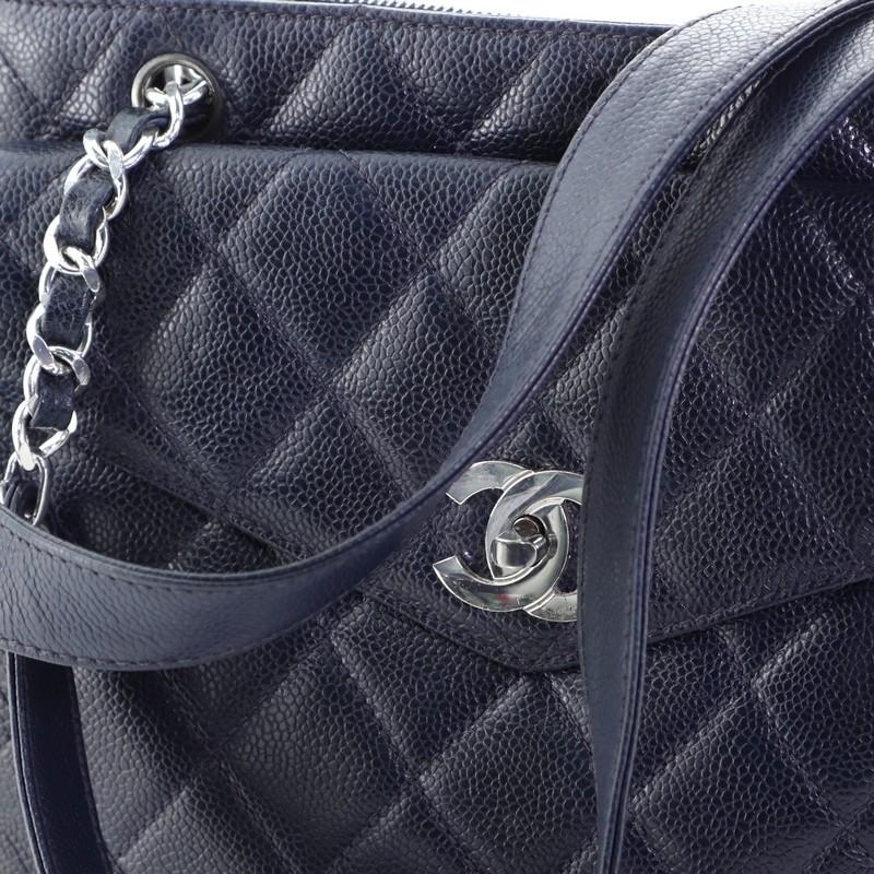 Chanel Vintage Front Pocket Shoulder Bag Quilted Caviar Medium 3