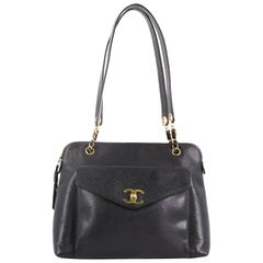 Chanel Vintage Front Pocket Tote Caviar Large