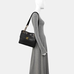 Chanel Vintage Front Pocket Tote Chocolate Brown Leather Double Gold Chain