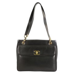 Chanel Vintage Front Pocket Tote Lambskin Medium