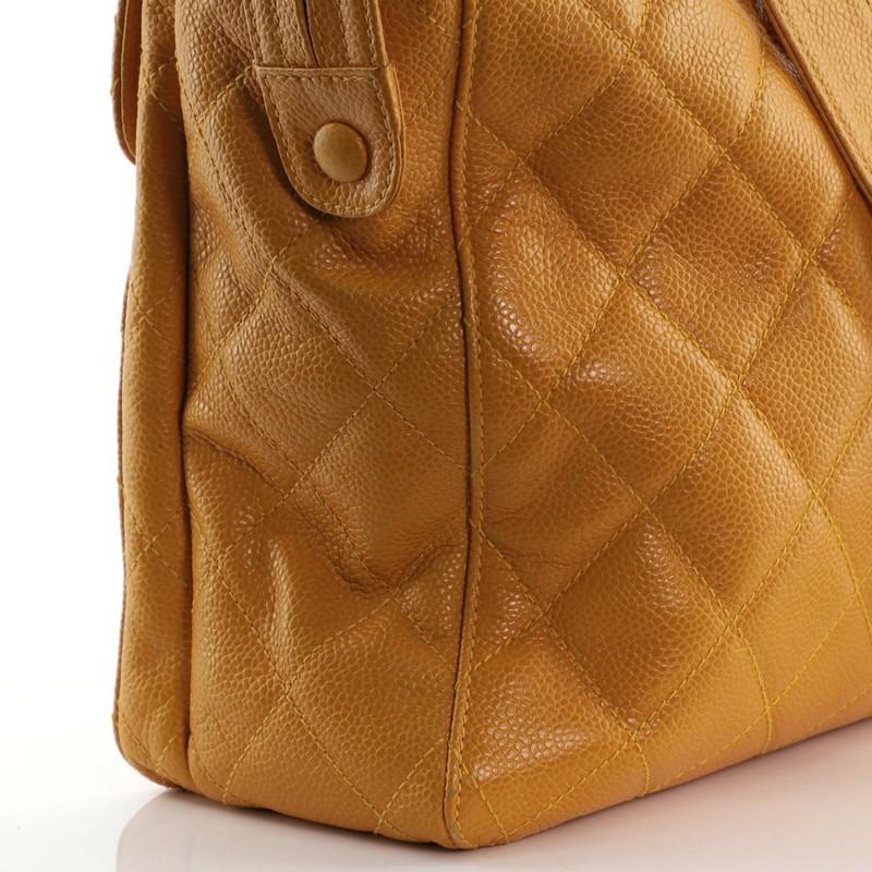 Chanel Vintage Front Pocket Tote Quilted Caviar Medium 6