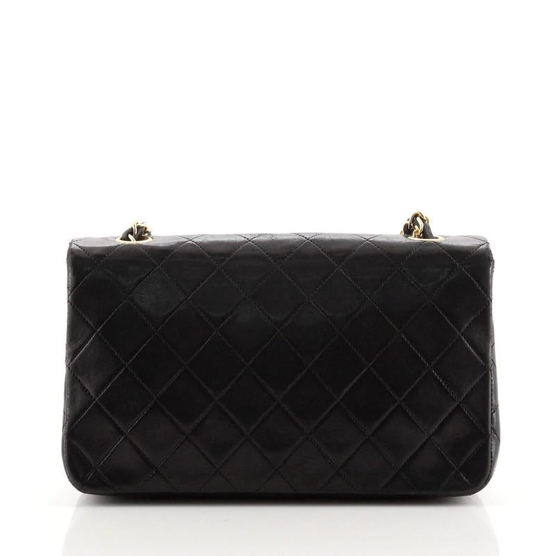 Chanel Vintage Full Flap Bag Quilted Lambskin Medium In Fair Condition In NY, NY
