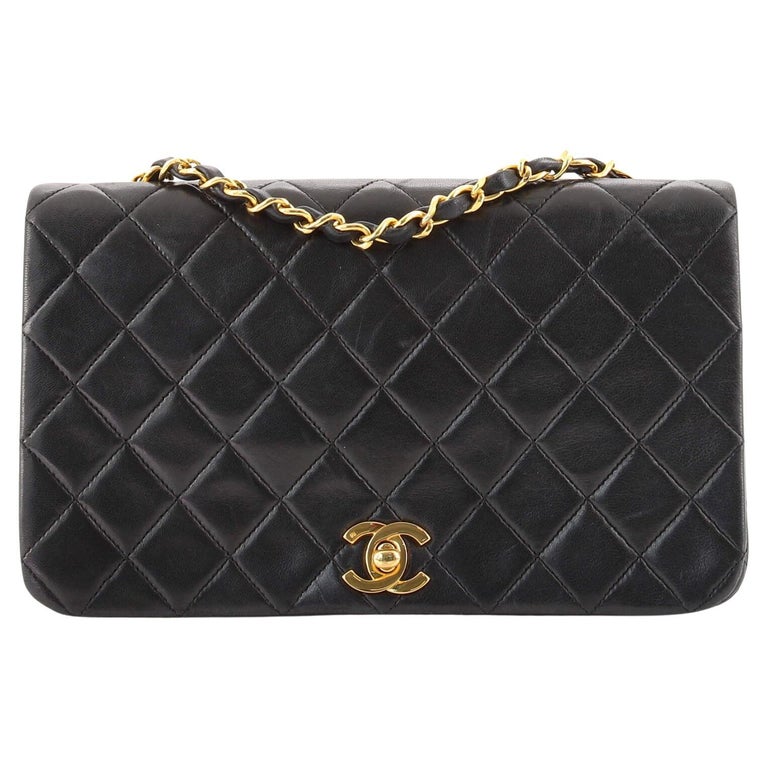 Chanel Vintage Full Flap Bag Quilted Lambskin Medium at 1stDibs