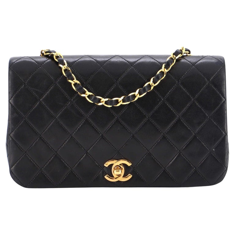 Chanel Vintage Full Flap Bag Quilted Lambskin Medium at 1stDibs