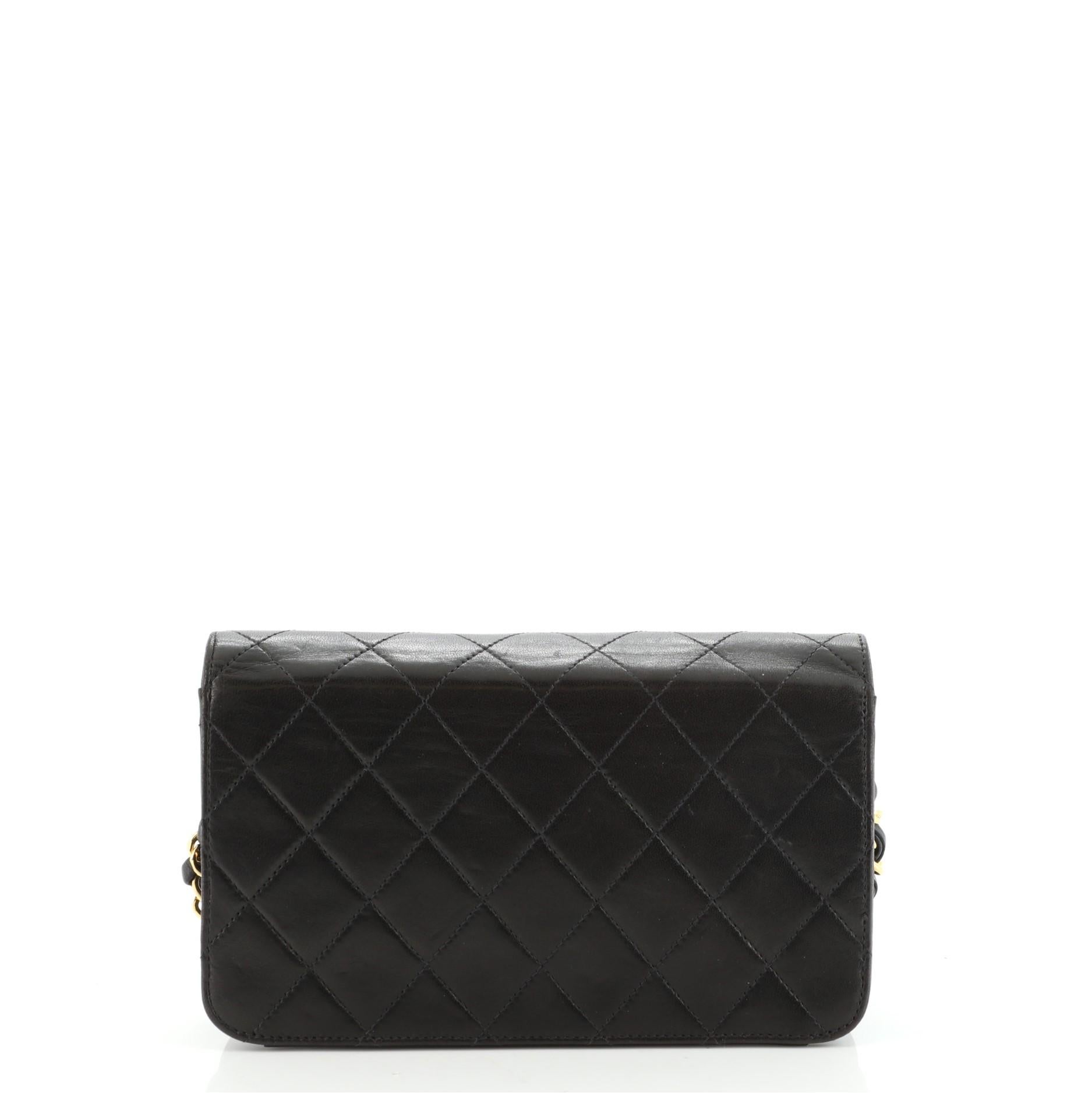 Chanel Vintage Full Flap Bag Quilted Lambskin Mini In Good Condition In NY, NY