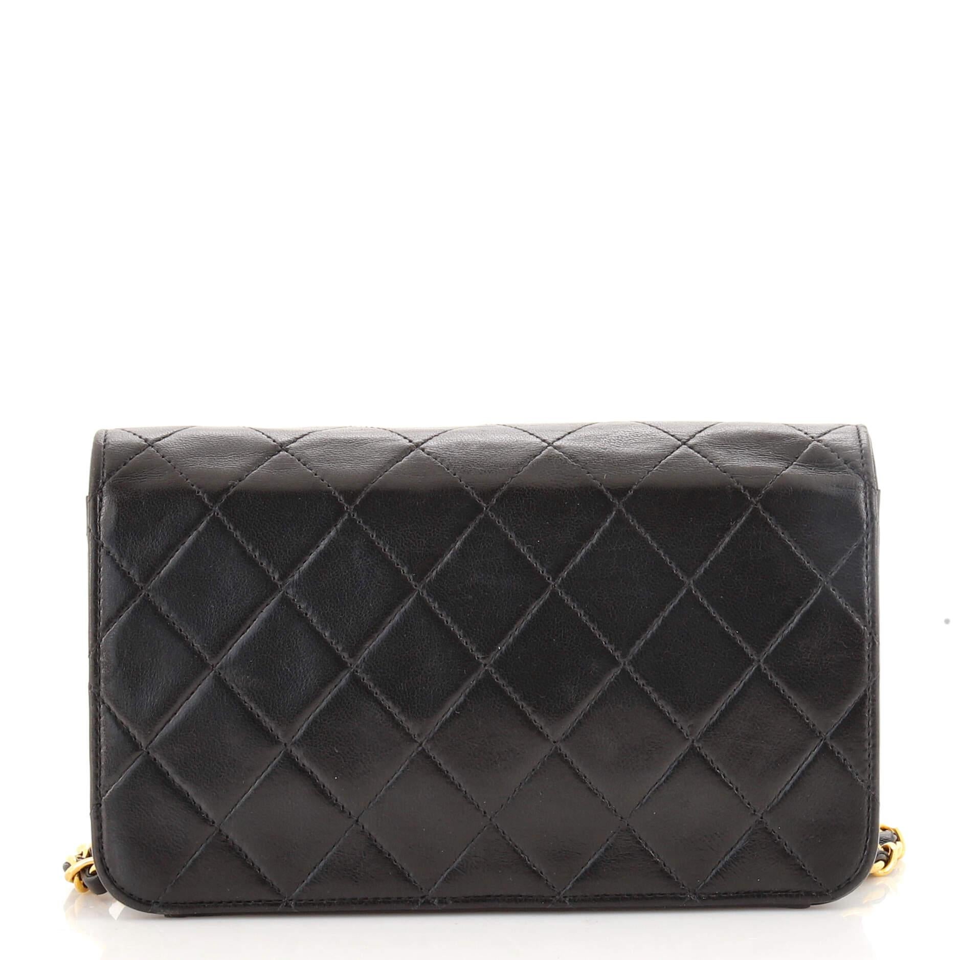 Chanel Vintage Full Flap Bag Quilted Lambskin Mini In Good Condition In NY, NY