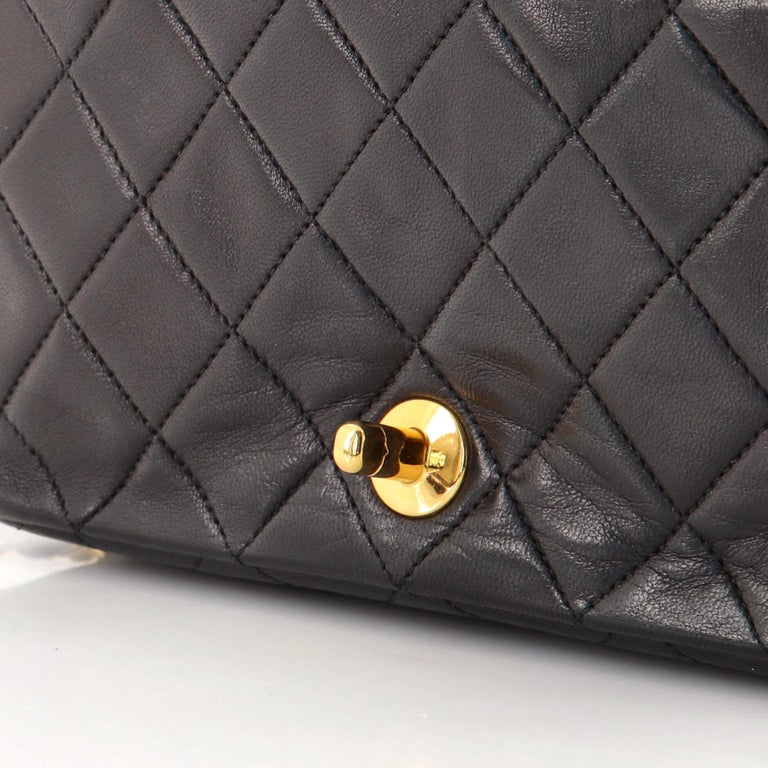 Chanel Vintage Full Flap Bag Quilted Lambskin Mini For Sale 3