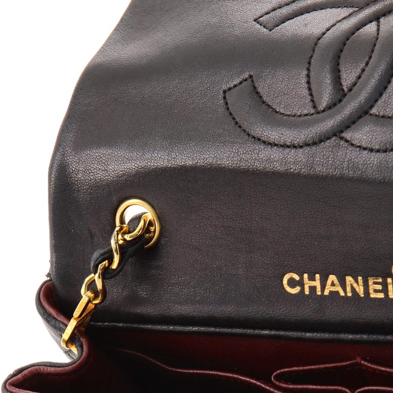 Chanel Vintage Full Flap Bag Quilted Lambskin Mini For Sale 4