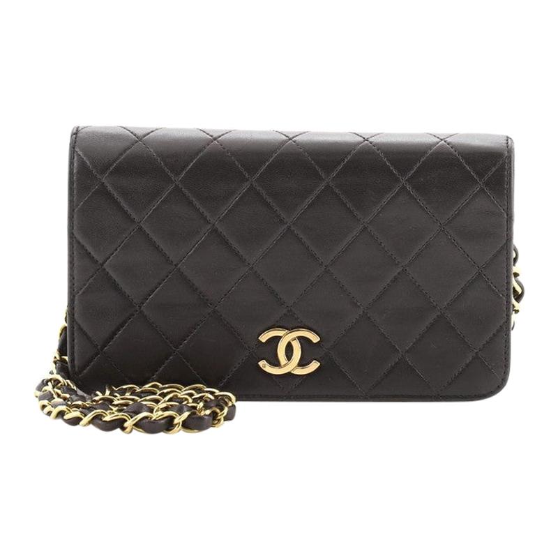 Chanel Vintage Full Flap Bag Quilted Lambskin Mini