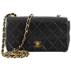 Chanel Vintage Full Flap Bag Quilted Lambskin Mini