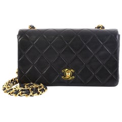 Chanel Vintage Full Flap Bag Quilted Lambskin Mini