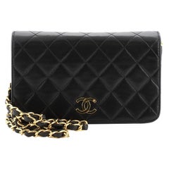 Chanel Vintage Full Flap Bag Quilted Lambskin Mini