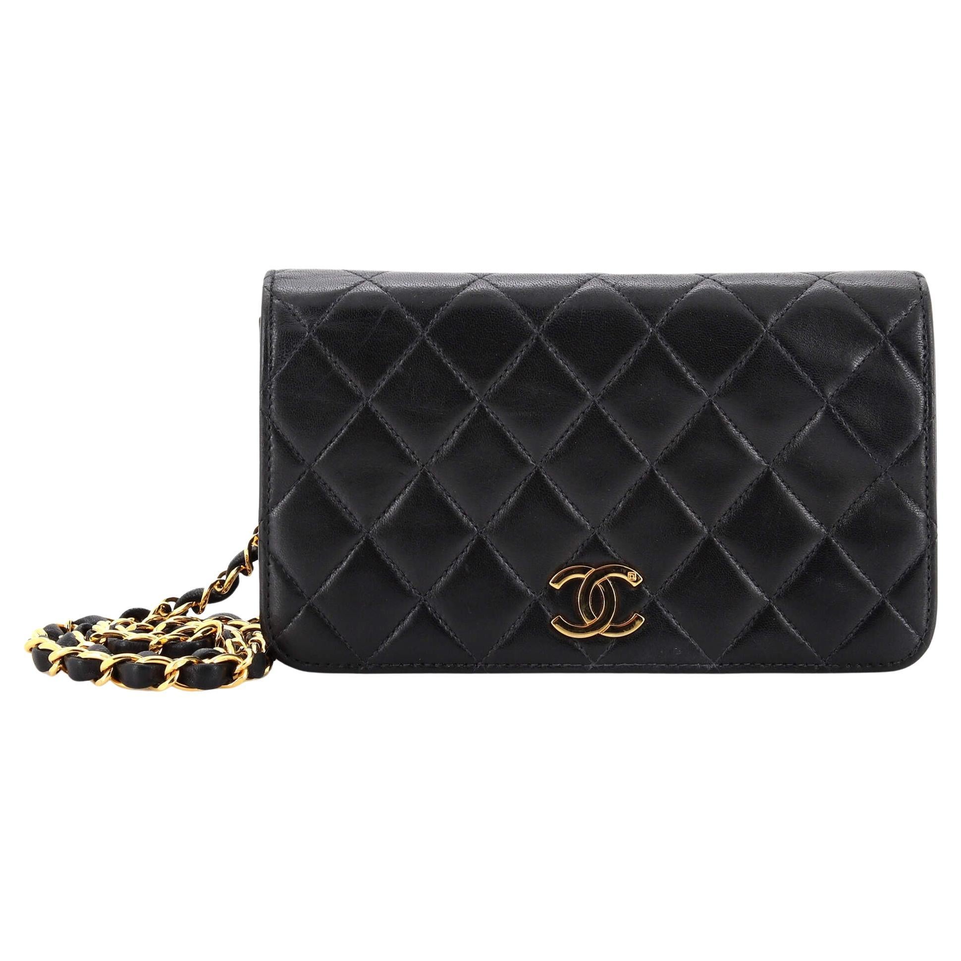 Chanel Vintage Full Flap Bag Quilted Lambskin Mini For Sale at 1stDibs