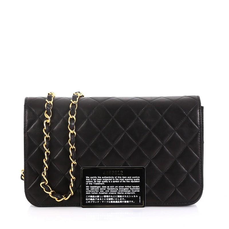 Chanel Vintage Full Flap Bag Quilted Lambskin Small at 1stDibs