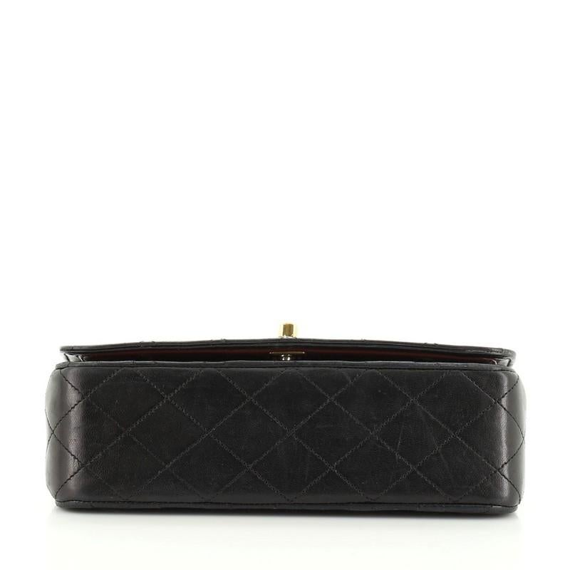 Chanel Vintage Full Flap Bag Quilted Lambskin Small In Good Condition In NY, NY