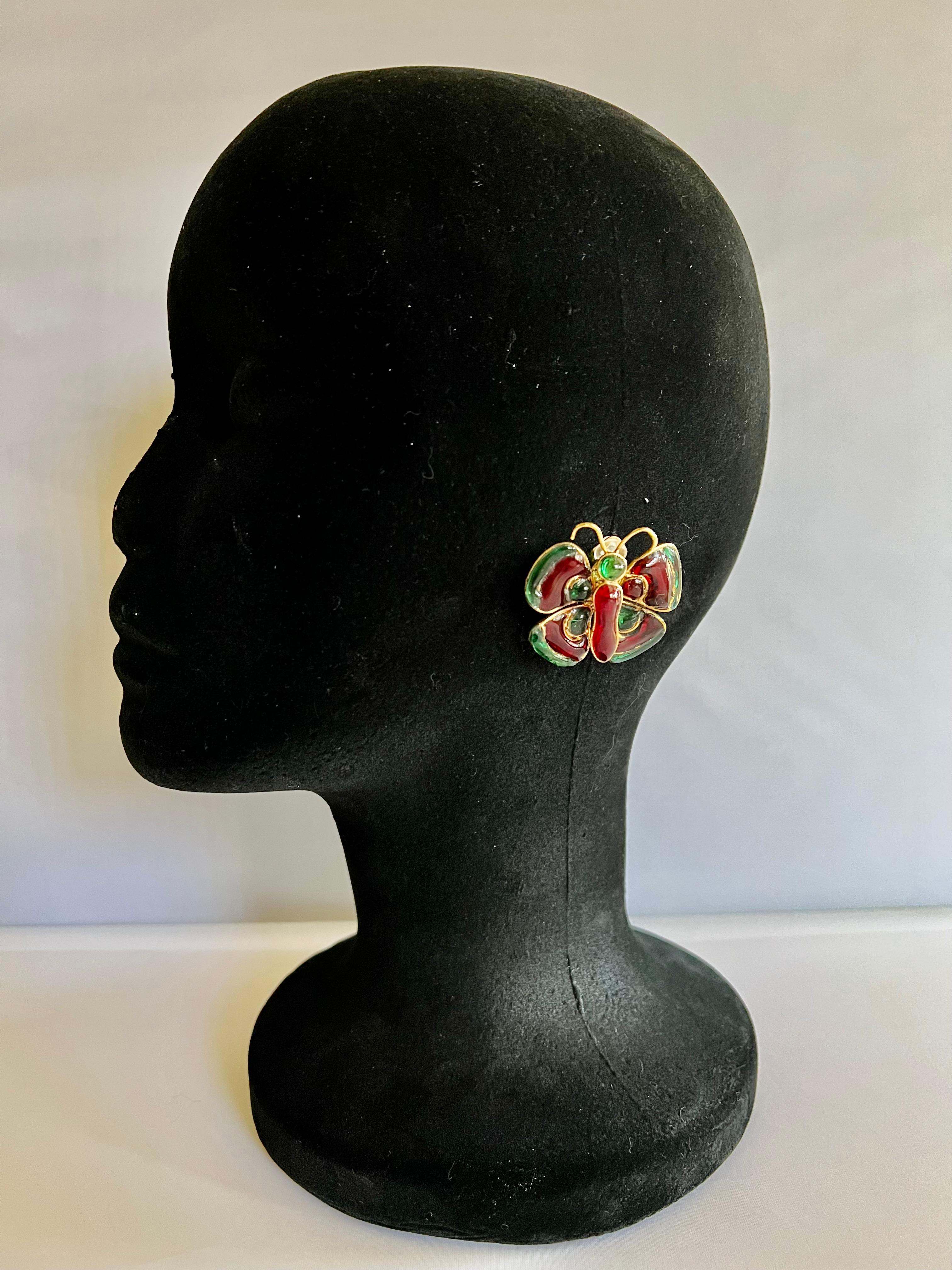 chanel butterfly earrings
