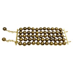 Chanel Vintage Perlenarmband aus vergoldetem Metall