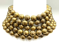 Chanel Vintage Gilt-Metal Bead Necklace