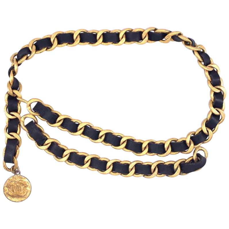 Chanel 90s Leather and Gold Tone Chain Belt  THE WAY WE WORE