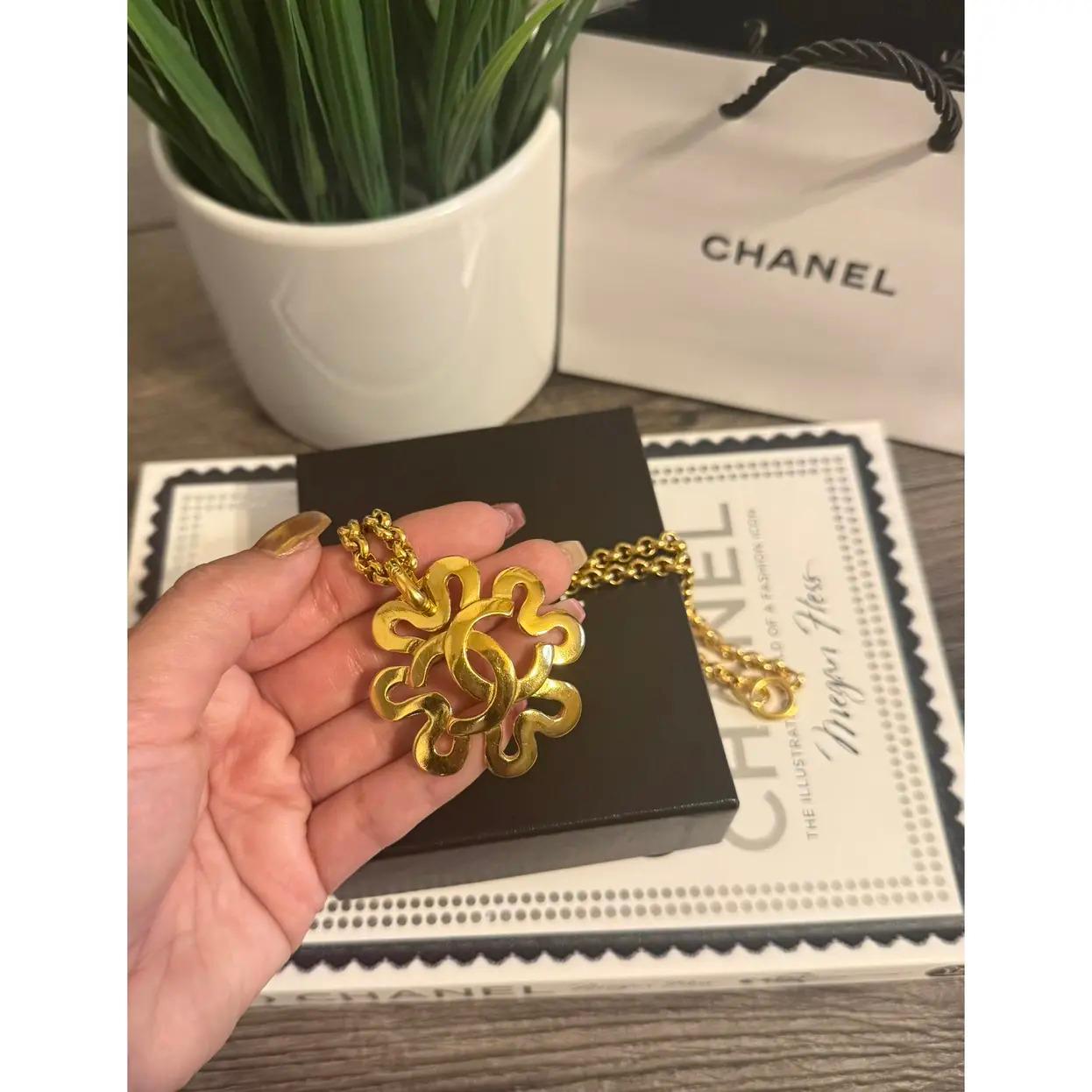 Femenino o masculino CHANEL Collar Colgante Cadena Trébol CC Oro Vintage en venta