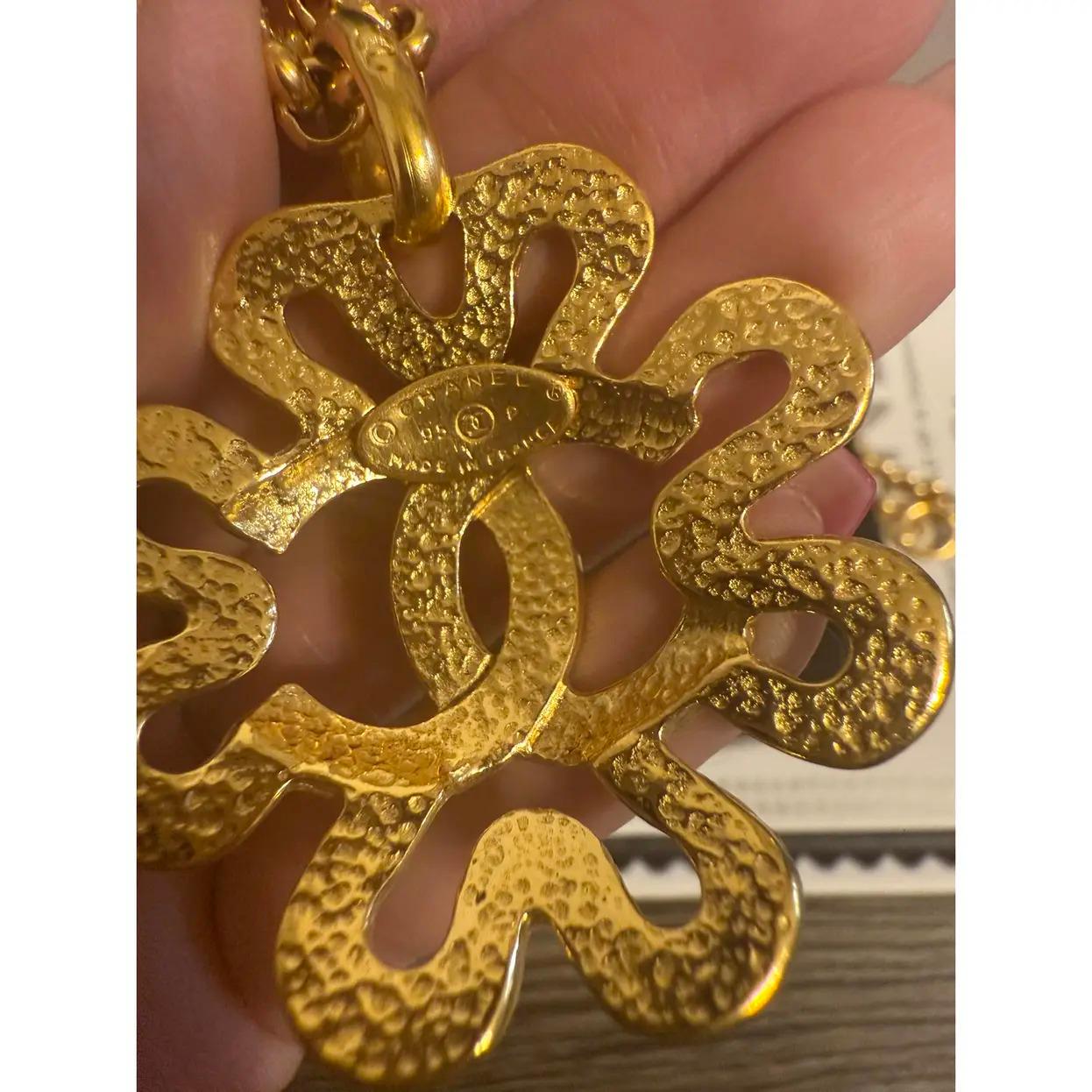 CHANEL Collar Colgante Cadena Trébol CC Oro Vintage en venta 2
