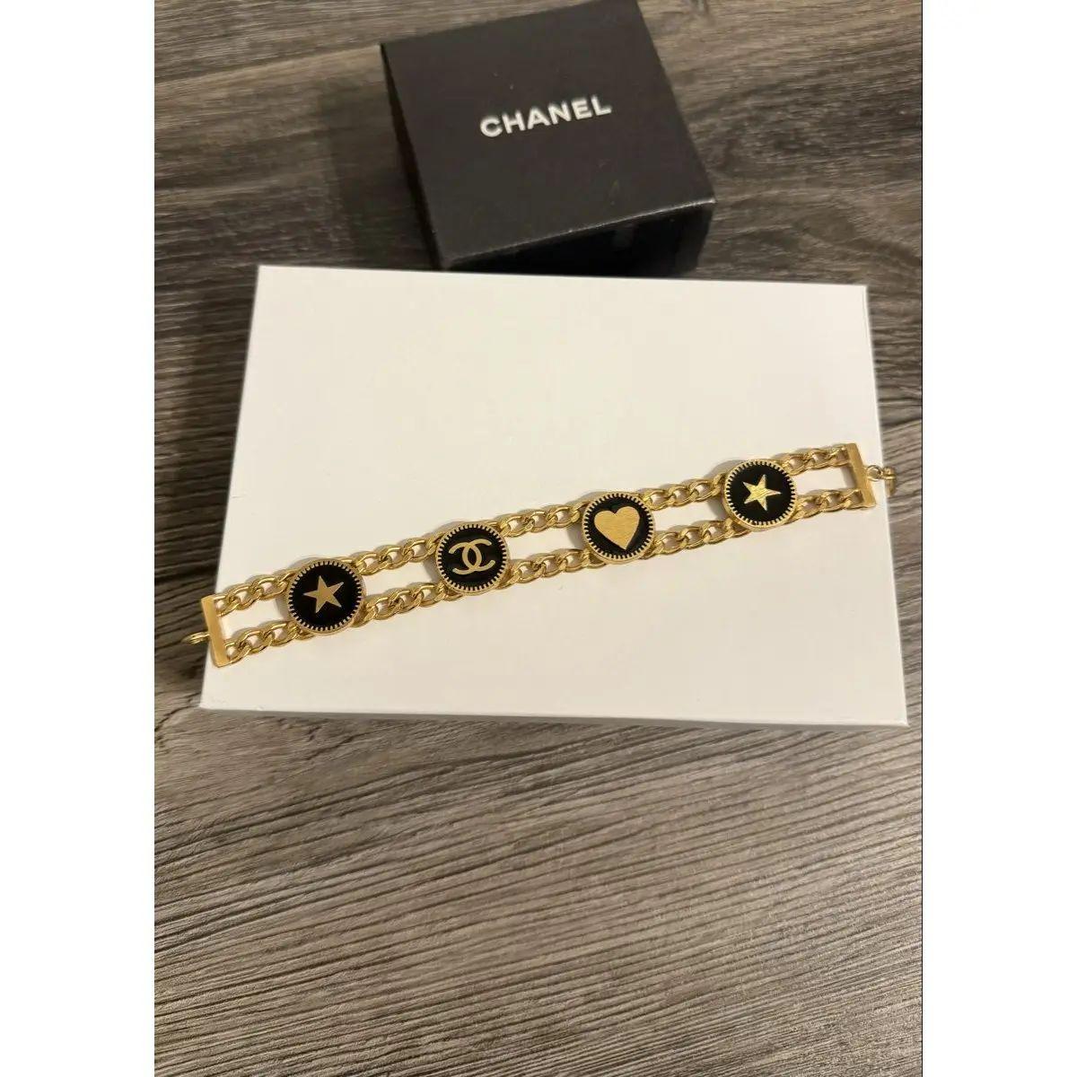 Chanel Vintage Gold CC Heart Star Black Coin Bracelet, circa 2001 For Sale 7