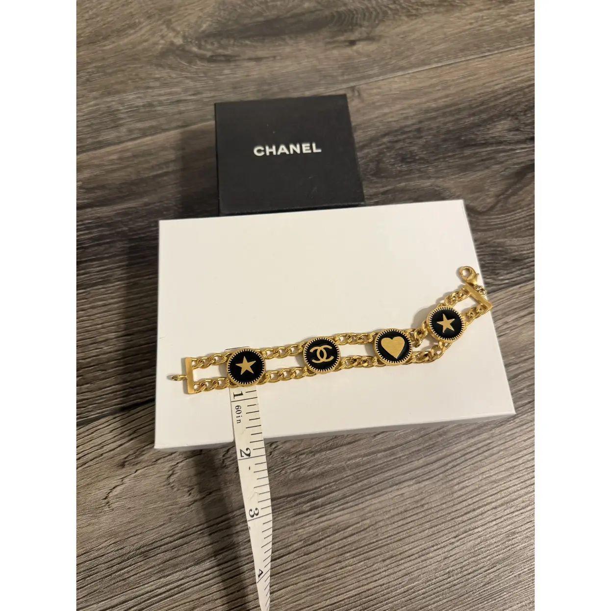 Chanel Vintage Gold CC Heart Star Black Coin Bracelet, circa 2001 For Sale 5