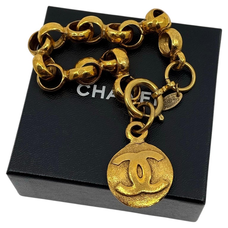 CHANEL Gold CC Logo Charm Chain Bracelet Chanel 26P Gold Silver Mixed Metal CC Logo Chain Link  main image 3