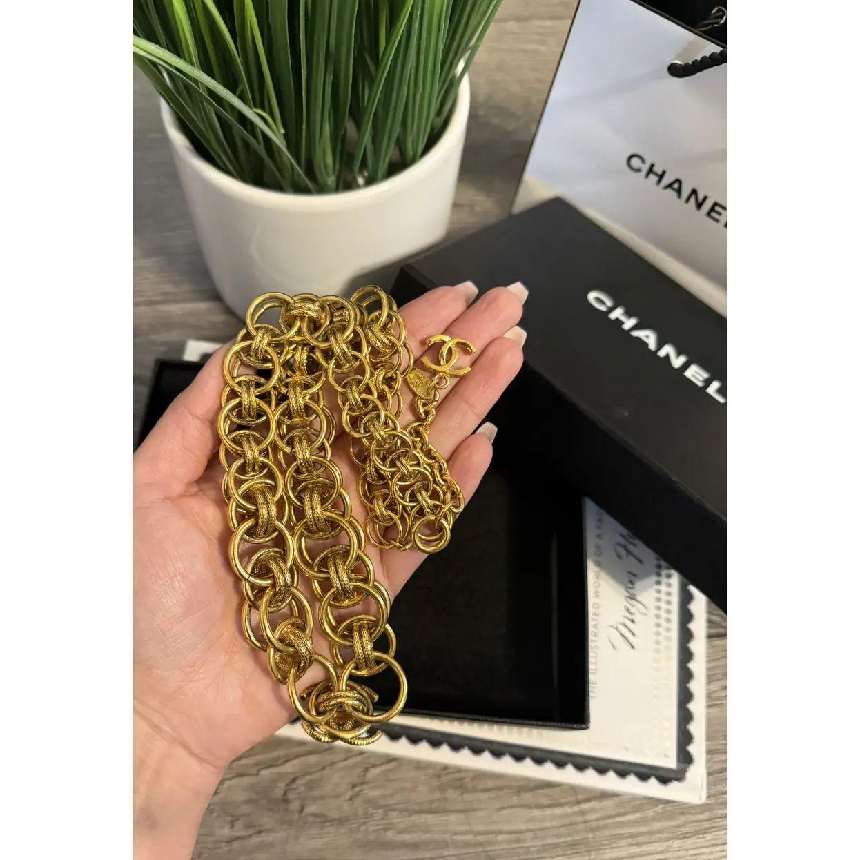 Chanel Vintage Oro Logo CC Catena A Link Collare Dichiarazione Collana in vendita 1